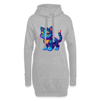 Pixie Bob Katze Rasse Cartoon Kawaii Tier Haustier - Hoodie-Kleid - Grau meliert - Vorne