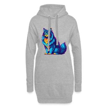 Forêt norvégienne Chat Race Dessin animé Kawaii Animal P - Sweat-shirt à capuche long Femme - gris chiné - Devant