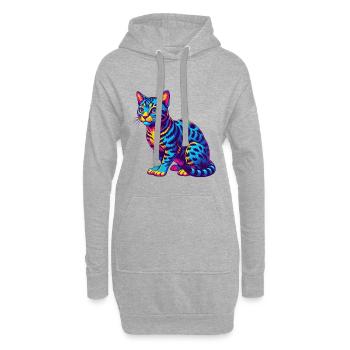 Ocicat Chat Race Dessin Animé Kawaii Animal Pet - Sweat-shirt à capuche long Femme - gris chiné - Devant