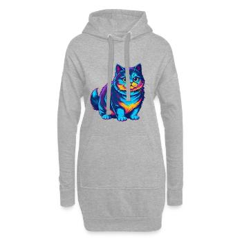 Munchkin Katze Rasse Karikatur Kawaii Tier Haustier - Hoodie-Kleid - Grau meliert - Vorne