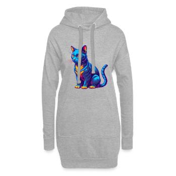Havanna Braune Katzenrasse Karikatur Kawaii Tier Haustier - Hoodie-Kleid - Grau meliert - Vorne