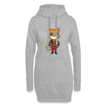 Schottisch Kurzhaar Lustige Cartoon Kawaii Jacke Sonne - Hoodie-Kleid - Grau meliert - Vorne