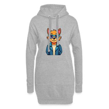 Korat Funny Cartoon Kawaii Veste Lunettes de soleil - Sweat-shirt à capuche long Femme - gris chiné - Devant