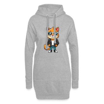 Munchkin Funny Cartoon Kawaii Veste Lunettes de soleil - Sweat-shirt à capuche long Femme - gris chiné - Devant