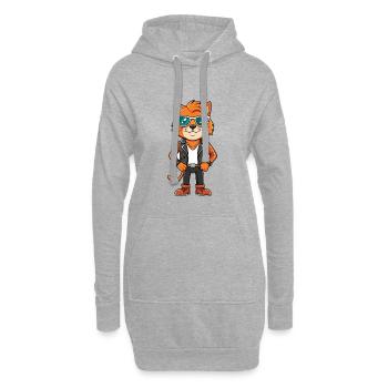 Highlander Lustige Cartoon Kawaii Jacke Sonnenbrille - Hoodie-Kleid - Grau meliert - Vorne