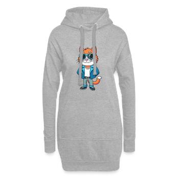 Hantilly Tiffany Funny Cartoon Kawaii Veste Sungl - Sweat-shirt à capuche long Femme - gris chiné - Devant