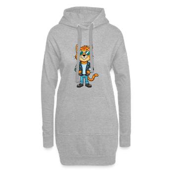Inländische lustige Cartoon Kawaii Jacke Sonnenbrille - Hoodie-Kleid - Grau meliert - Vorne