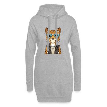 Bengal Lustige Cartoon Kawaii Jacke Sonnenbrille - Hoodie-Kleid - Grau meliert - Vorne