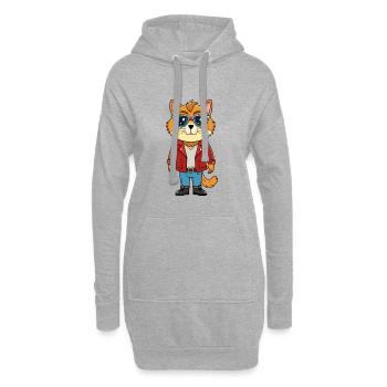 Himalaya Lustige Cartoon Kawaii Jacke Sonnenbrille - Hoodie-Kleid - Grau meliert - Vorne