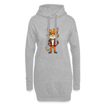 Burmilla Funny Cartoon Kawaii Veste Lunettes de soleil - Sweat-shirt à capuche long Femme - gris chiné - Devant