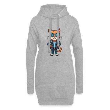 Bombay Funny Cartoon Kawaii Veste Lunettes de soleil - Sweat-shirt à capuche long Femme - gris chiné - Devant