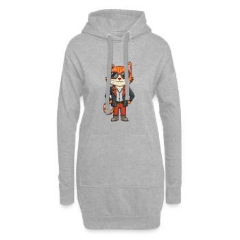 Amerikanisch Kurzhaar Lustige Cartoon Kawaii Jacke Sonne - Hoodie-Kleid - Grau meliert - Vorne