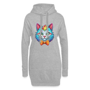 Hantilly Tiffany Chat Race Dessin animé Kawaii Animal P - Sweat-shirt à capuche long Femme - gris chiné - Devant