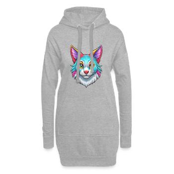 Australische Nebelkatze Rasse Karikatur Kawaii Tier Pe - Hoodie-Kleid - Grau meliert - Vorne
