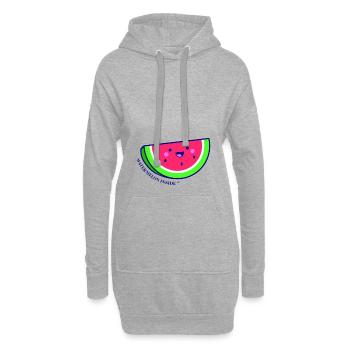Da ist nur eine Wassermelone drinnen - Hoodie-Kleid - Grau meliert - Vorne
