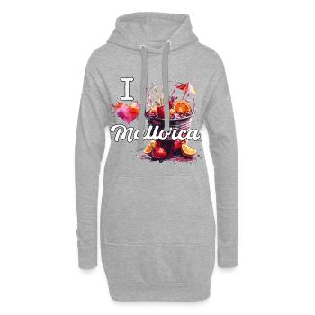 Ich liebe Mallorca Geschenk - Hoodie-Kleid - Grau meliert - Vorne