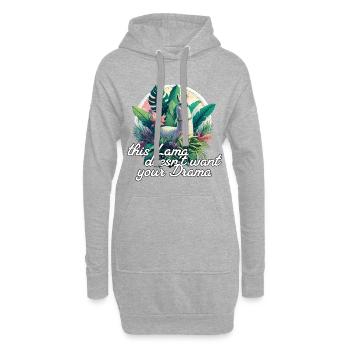 Lama Drama positiv Optimismus Geschenk - Hoodie-Kleid - Grau meliert - Vorne