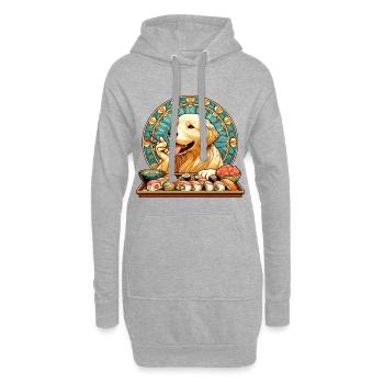 Sushi Golden Retriever Maki Cadeau - Sweat-shirt à capuche long Femme - gris chiné - Devant
