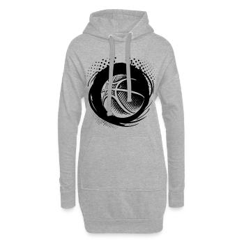 Basketball Ball Zeichnung - Hoodie-Kleid - Grau meliert - Vorne
