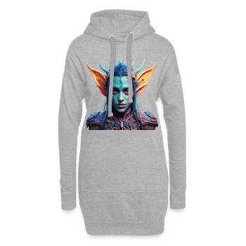 Psy Night Elves — Night Elf - Hoodie-Kleid - Grau meliert - Vorne