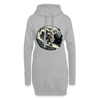 Astronaute Surfeurs Surfeur Surfeur Cadeau Surf - Sweat-shirt à capuche long Femme - gris chiné - Devant