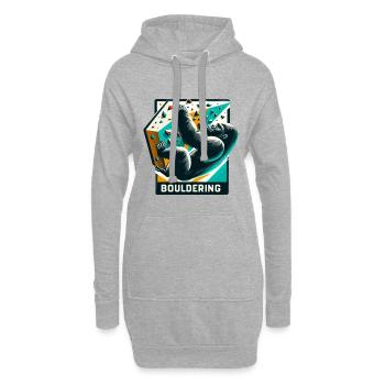 Bouldern Gorilla Geschenk - Hoodie-Kleid - Grau meliert - Vorne