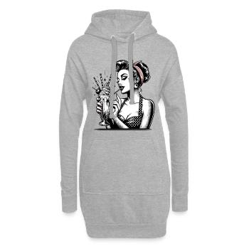 Rockabilly Milchshake Pin Up Girl Geschenk - Hoodie-Kleid - Grau meliert - Vorne