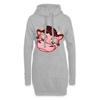 Costume de vache - Sweat-shirt à capuche long Femme - gris chiné - Devant