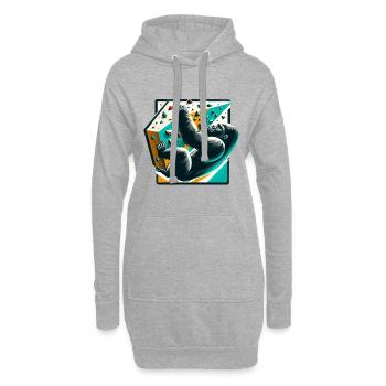 Bouldern Gorilla Geschenk - Hoodie-Kleid - Grau meliert - Vorne