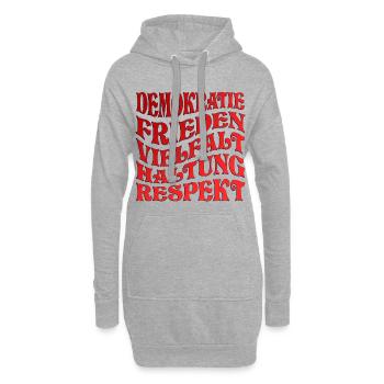 DEMOKRATIE - HALTUNG RESPEKT - Hoodie-Kleid - Grau meliert - Vorne