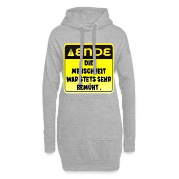 ZEUGNIS - MENSCHHEIT ENDE - Hoodie-Kleid - Grau meliert - Vorne