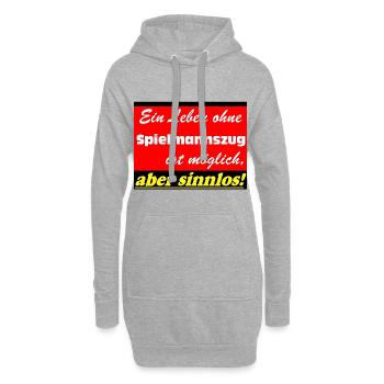 Fanfahrenzug, Spielmannszug,Leben sinnlos (25) - Hoodie-Kleid - Grau meliert - Vorne