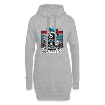 Wachbär DJ DJane Lauter Geschenk - Hoodie-Kleid - Grau meliert - Vorne