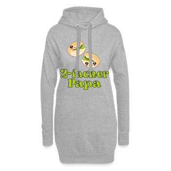 2. Kind - Zweifacher Papa Vater - Hoodie-Kleid - Grau meliert - Vorne