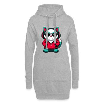 Chat Balinais Race Dessin animé Kawaii Animal Pet - Sweat-shirt à capuche long Femme - gris chiné - Devant