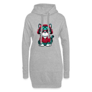 Australische Gefleckte Nebelkatze Rasse Karikatur Kawaii - Hoodie-Kleid - Grau meliert - Vorne