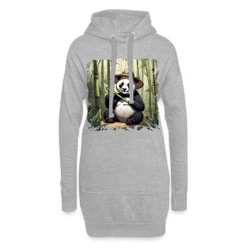 Panda isst! - Hoodie-Kleid - Grau meliert - Vorne