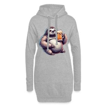 Dad Bod Bierbauch Bier Faultier Geschenk - Hoodie-Kleid - Grau meliert - Vorne