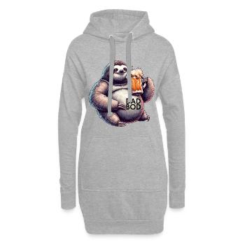 Dad Bod Bierbauch Bier Faultier Geschenk - Hoodie-Kleid - Grau meliert - Vorne