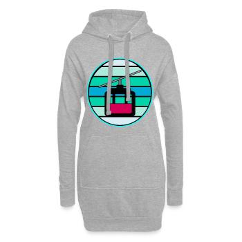 RETRO SKILIFT GONDELBAHN SKIFAHREN WINTER - Hoodie-Kleid - Grau meliert - Vorne