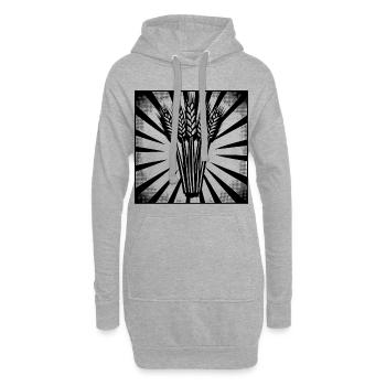 5 épis de blé Highlight Dark - Sweat-shirt à capuche long Femme - gris chiné - Devant