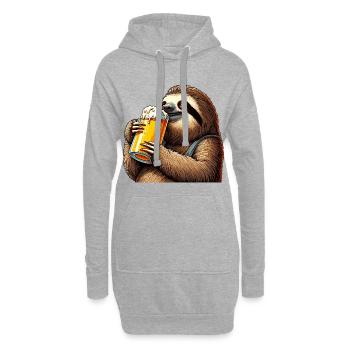 Bier Faultier Genuss Geschenk - Hoodie-Kleid - Grau meliert - Vorne