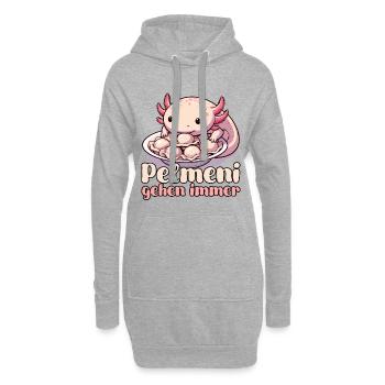 Axolotl Pelmeni gehen immer Geschenk - Hoodie-Kleid - Grau meliert - Vorne