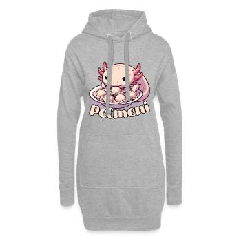 Axolotl Pelmeni süß Geschenk - Hoodie-Kleid - Grau meliert - Vorne