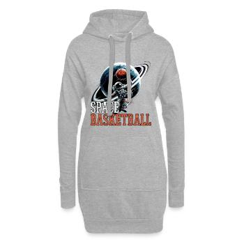 Space Basketball Astronaut Gift - Hoodie Dress - heather grey - Front