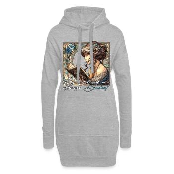Frau Lesen Wochenenden Buch Bücher Geschenk - Hoodie-Kleid - Grau meliert - Vorne