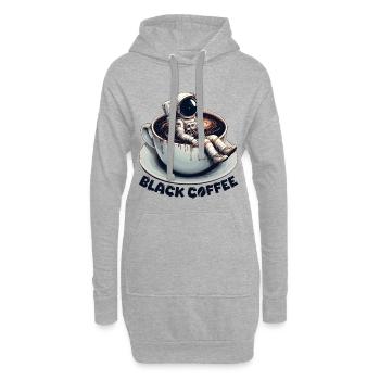 Schwarzer Kaffee Astronaut Tasse Galaxie Geschenk - Hoodie-Kleid - Grau meliert - Vorne