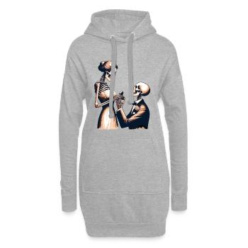 Hochzeit Skelett Parodie Design - Hoodie-Kleid - Grau meliert - Vorne