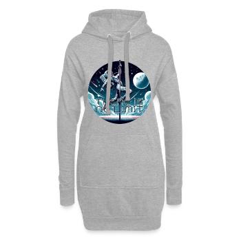 Pole dance astronaute Pole Dance cadeau - Sweat-shirt à capuche long Femme - gris chiné - Devant