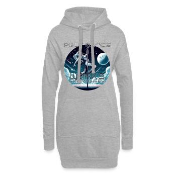 Pole Dance Astronautin Poledance Geschenk - Hoodie-Kleid - Grau meliert - Vorne
